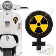 Female Symbol RadioActive 3D Decal for all Vespa models Front or Side 