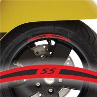 SS 4X Wheel rim decal long Black on Red for vespa GTS 300 Super Sport stickers Laminated
