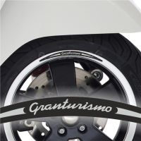 Granturismo 4X Wheel rim decal long Gray on Black for vespa GT 200 250 stickers Laminated