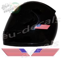 Helmet American Flags 3D Decals Set Left and Right