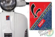 Front Badge Overlay Love Denim with V on Red 3D Decal for various Vespa models