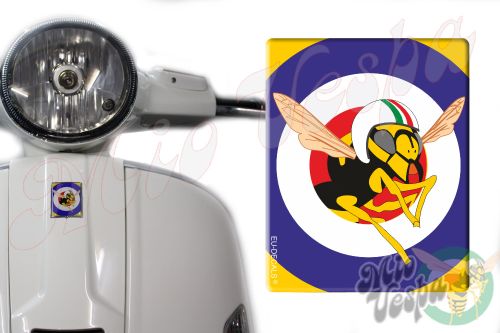 Front Badge Overlay Blue Yellow target and the Mio Vespa wasp 3D Decal for various Vespa models