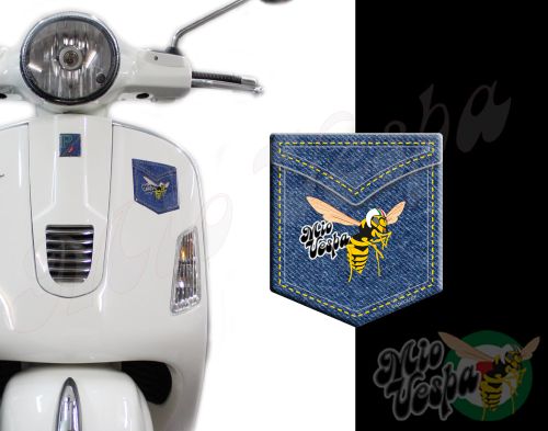 Front Pocket Love Denim with Mio Vespa wasp 3D Decal for all Vespa models