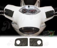 Carbon Fiber Look Handlebar pump covers overlay Left and Right 3D Decals for various Vespa GTS models