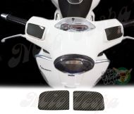 Carbon Fiber Look Mirror Delete Handlebar pump covers overlay Left and Right 3D Decals for various Vespa GTS models
