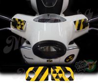 RadioActive Handlebar pump covers overlay Left and Right 3D Decals for various Vespa GTS models
