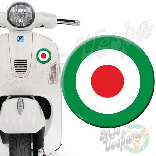 Green Red Target 3D Decal for all Vespa models Front or Side 