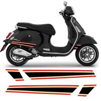 Vespa Side Stripes Stickers red Gold White Black for GTS 125 150 200 250 300 GTV Decal Laminated 